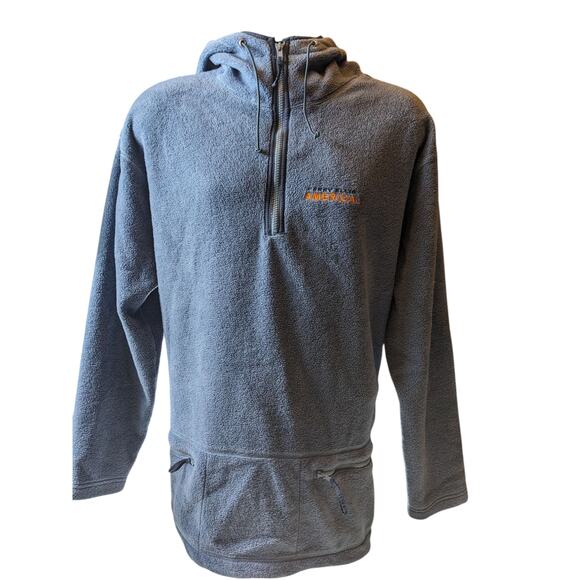 Perry Ellis Hoodie Mens Large Fleece Pullover Jacket Blue Zip Pockets Sweatshirt - Picture 14 of 16